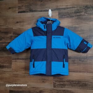Columbia Winter Parka Coat Toddler 2T Omni Shield 2 Tone Blue